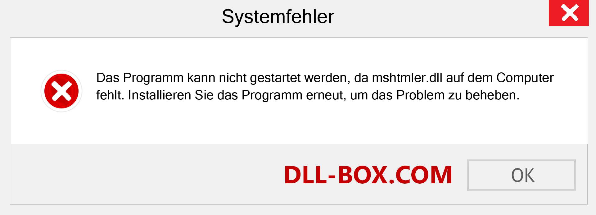 mshtmler.dll-Datei fehlt?. Download für Windows 7, 8, 10 - Fix mshtmler dll Missing Error unter Windows, Fotos, Bildern