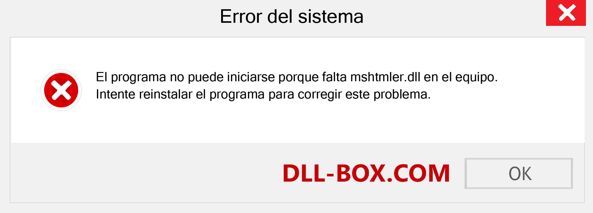 ¿Falta el archivo mshtmler.dll ?. Descargar para Windows 7, 8, 10 - Corregir mshtmler dll Missing Error en Windows, fotos, imágenes