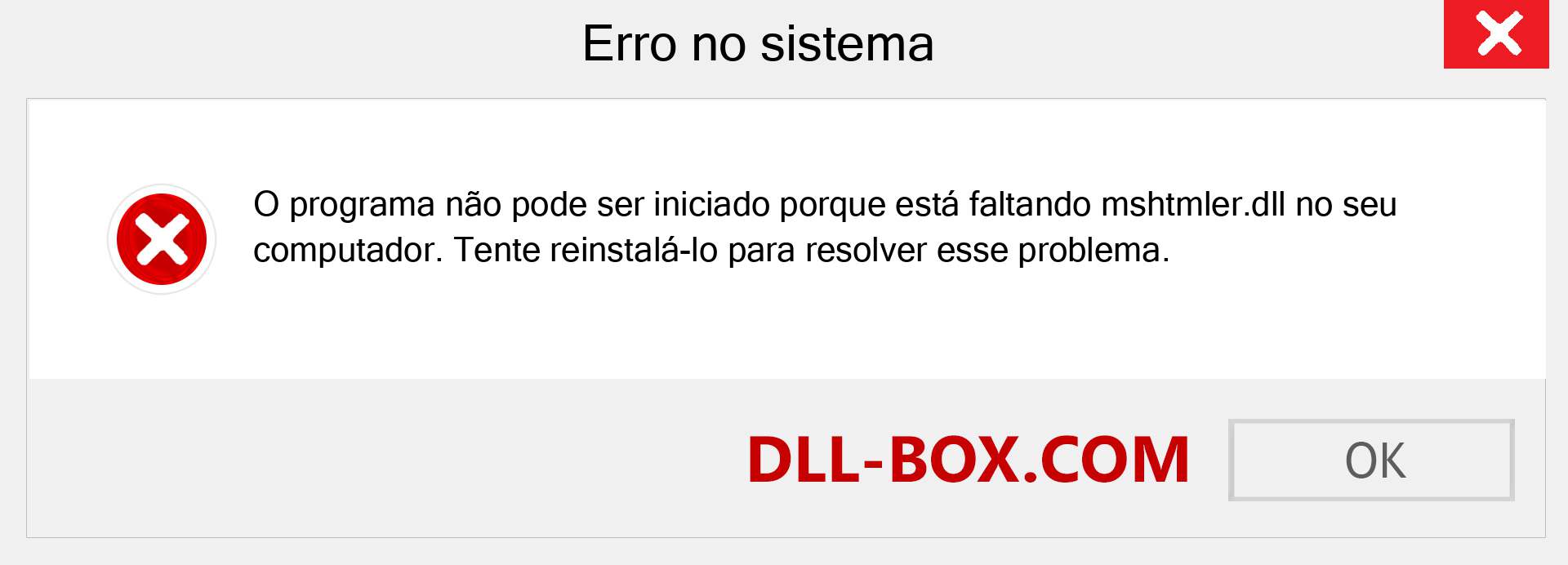 Arquivo mshtmler.dll ausente ?. Download para Windows 7, 8, 10 - Correção de erro ausente mshtmler dll no Windows, fotos, imagens